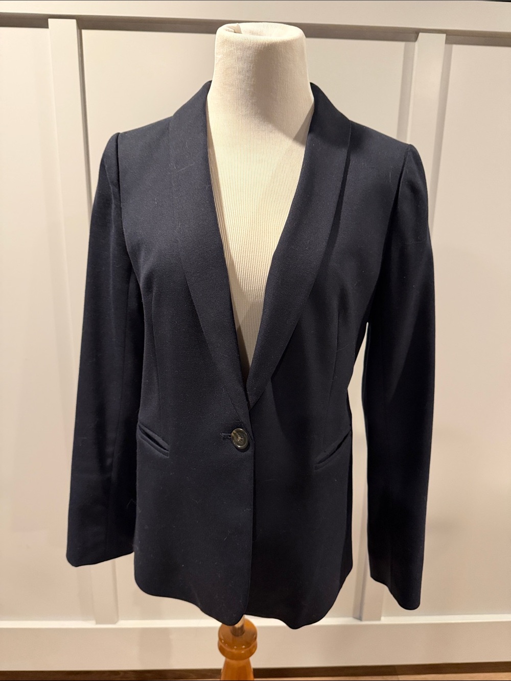 J. Crew Tailored Navy wool Single-Button Parke Blazer
